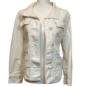 Loft Linen Blend Off White Jacket.  Size M